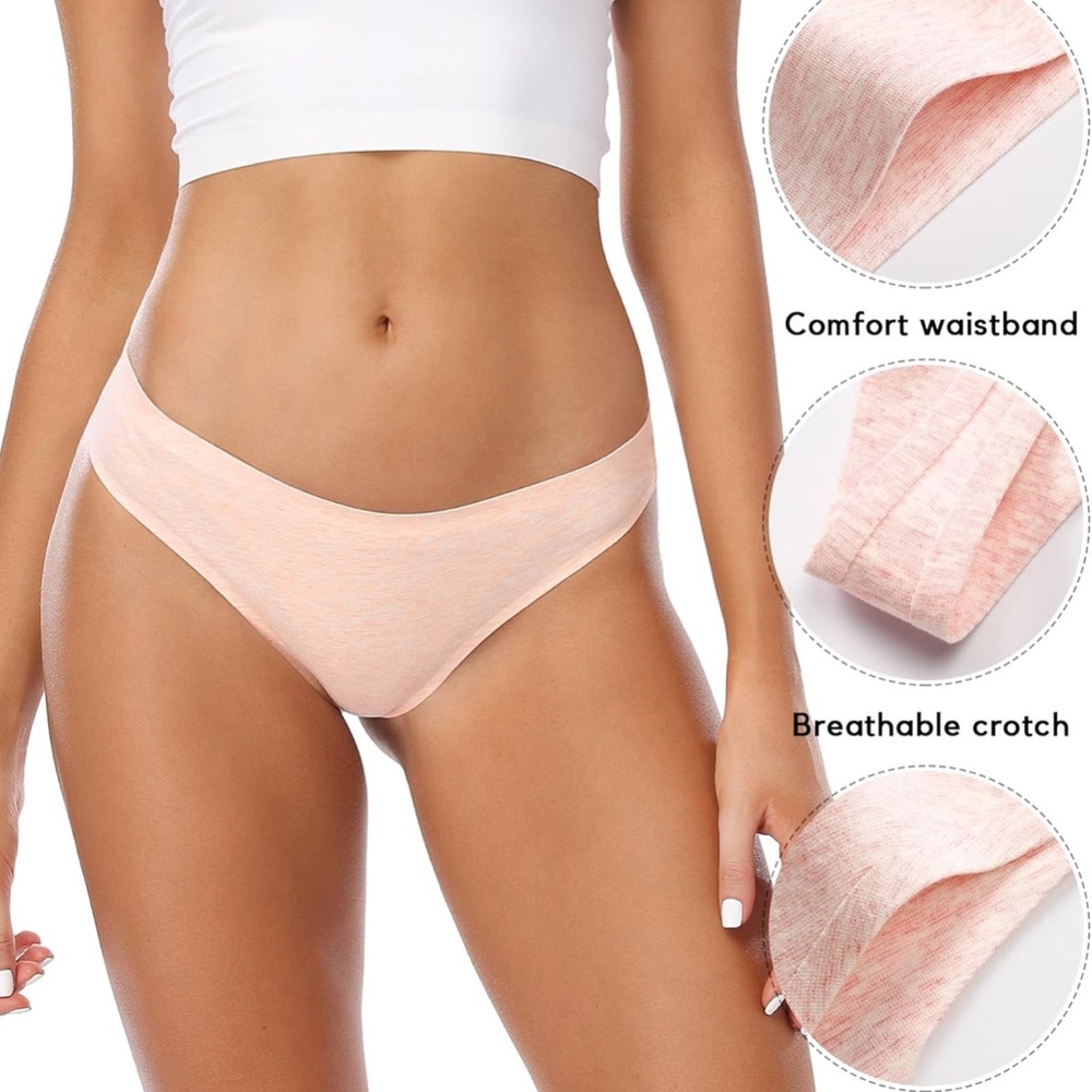 Wealurre Women's 4 Pcs Cotton Thong Breathable Panties Low Rise Underwear Sz S